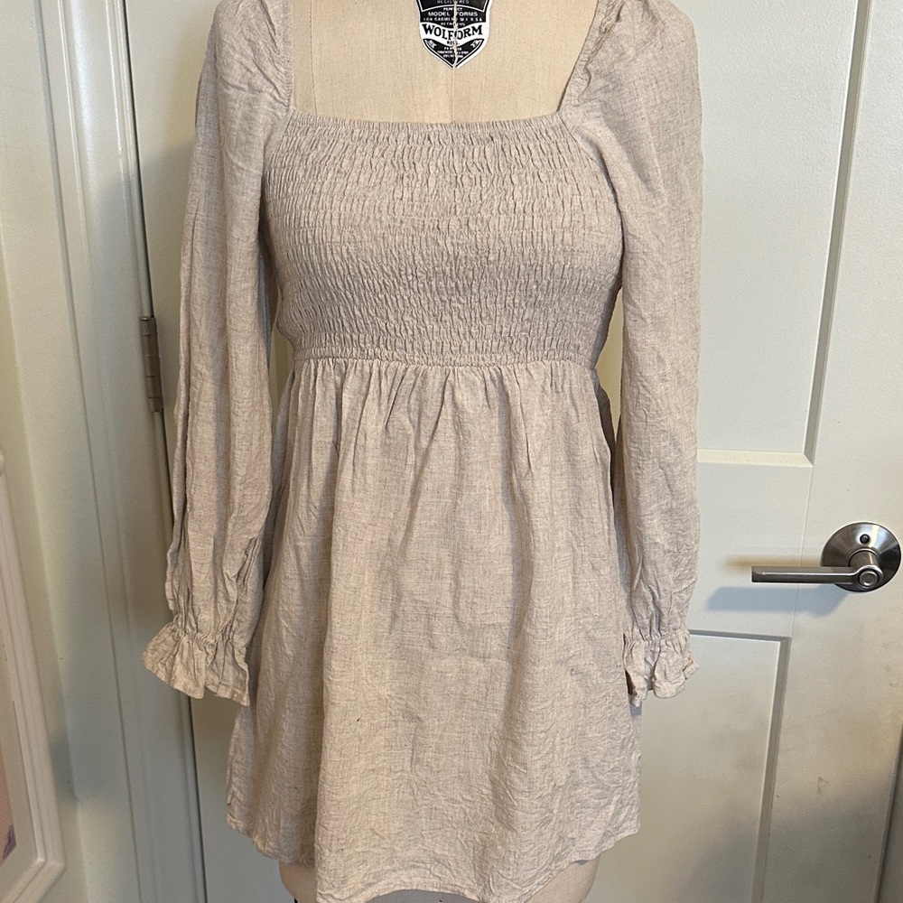 Vici Cream Long Sleeve Dress
